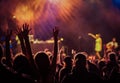 crowd at concert - summer music festival Royalty Free Stock Photo