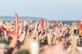 Crowd at concert. Summer music festival. Audience at outdoor festival Royalty Free Stock Photo