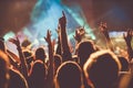 crowd at concert - summer music festival Royalty Free Stock Photo