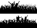 Crowd concert vector silhouette. Sports Championship fans. A large of people party.