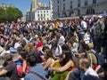 Crowd Demonstrating in Support of Indignants