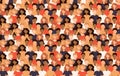 Crowd of different people are standing together. Poster with a group of men and women. Social diversity, society. Vector