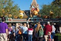 Crowd at Disneyland Entrance Halloween Theme