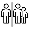 Crowd distance icon outline vector. Social space