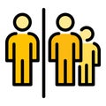 Crowd distance icon vector flat
