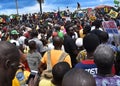 Crowd at the end sars peaceful protest in ojo lagos nigeria 2020