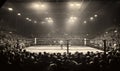 Crowd Engrossed in Boxing Match Royalty Free Stock Photo