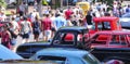 A Crowd Enjoys a Vintage Car Show Royalty Free Stock Photo