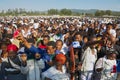 Crowd of Ethiopian people gather to celebrate Timkat religious Orthodox festival in Addis Ababa, Ethiopia.