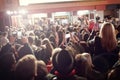 Crowd and fans at red carpet film premiere