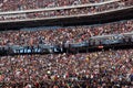 Crowd of fans in stands at Wrestlemania 31