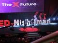 Tedx Talk Male Host and Female Speaker at Nishtiman Royalty Free Stock Photo