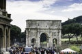 Crowd in front of the Arch of Constantine