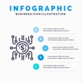 Crowd fund, Crowd funding, Crowd sale, Crowd selling, Funding Line icon with 5 steps presentation infographics Background