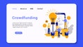 crowd funding landing page template graphic design illustration Royalty Free Stock Photo