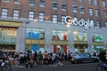 People gather outside Google offices in New York City USA