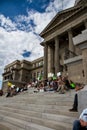 Crowd gathered on the capital steps Royalty Free Stock Photo