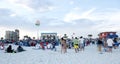 Crowd gathers at Ampitheater at Pensacola Beach, Florida for bands on the beach entertainment