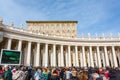 A Crowd Gathers in St. Peter`s Square