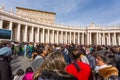 A Crowd Gathers in St. Peter`s Square