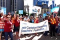 Crowd gathers to protest Ontario Premier Doug Ford Royalty Free Stock Photo