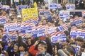 Crowd greets Governor Bill Clinton at a Ohio campaign rally in 1992 on his final day of campaigning, Cleveland, Ohio