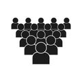 Crowd icon. Group of people. Human figures silhouette. Black vector design. Royalty Free Stock Photo