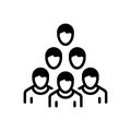 Black solid icon for Crowd, population and staff