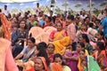 Crowd of Indian people gathered to celebrate a family celebration