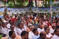 Crowd of Indian people gathered to celebrate a family celebration