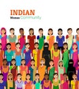 Crowd of Indian women vector avatars