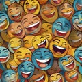 Crowd of laughing smiley faces Royalty Free Stock Photo