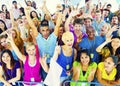 Crowd Learning Celebrating Casual Diverse Ethnic Concept