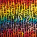 Crowd of LGBT people collage cut out of rainbow colored paper created with Generative AI