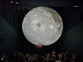 Crowd Looking at Full Moon Royalty Free Stock Photo