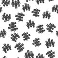 Crowd. A lot of people. Group of people vector seamless pattern on a white background