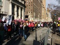 Crowd Marching, Central Park West, Women`s March, NYC, NY, USA