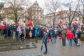 Crowd near Jan III Sobieski Monument at National Independence Day in Gdansk in Poland. Celebra Royalty Free Stock Photo