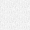 Crowd Pattern. People Faces Seamless Texture. Line Diverse Man Woman Students Vector Background