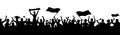 Crowd people cheering silhouettes Royalty Free Stock Photo