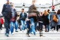 Crowd of people crossing a city street Royalty Free Stock Photo