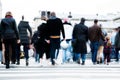 Crowd of people crossing a city street Royalty Free Stock Photo