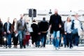 Crowd of people crossing a city street Royalty Free Stock Photo