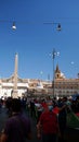 Crowd of people during the demonstration held on June 2 in Piazza del Popolo, without the social distance required for the covid