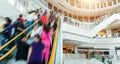 Crowd of people on fast moving escalators Royalty Free Stock Photo