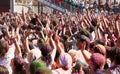 Crowd of people at Festival of colors Holi