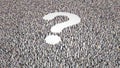 Crowd of people leaving out question mark shape Royalty Free Stock Photo