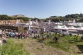 Crowd of people in the health village