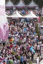 Crowd of people in the health village