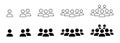 Crowd of People Line and Silhouette Icons. Human Social Group Outline Pictogram. Persons Symbol Business Team. People Royalty Free Stock Photo